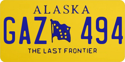 AK license plate GAZ494