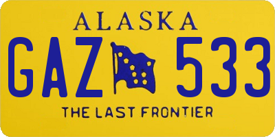 AK license plate GAZ533