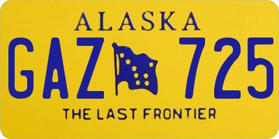 AK license plate GAZ725