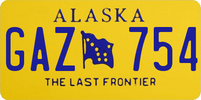 AK license plate GAZ754