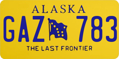AK license plate GAZ783