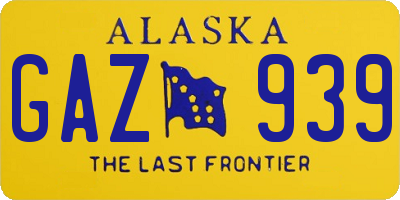 AK license plate GAZ939