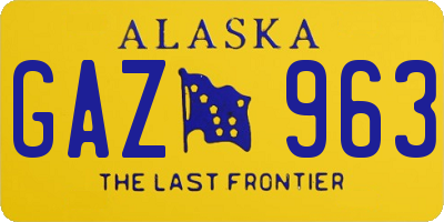 AK license plate GAZ963