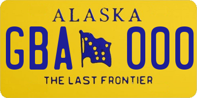 AK license plate GBA000