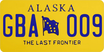 AK license plate GBA009