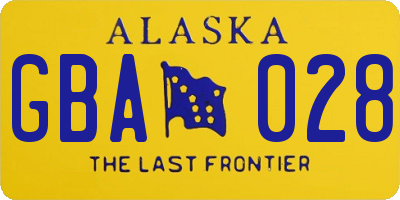 AK license plate GBA028