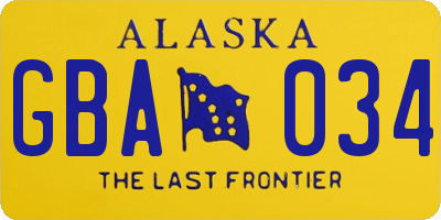 AK license plate GBA034