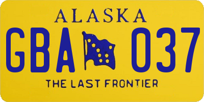 AK license plate GBA037