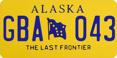 AK license plate GBA043