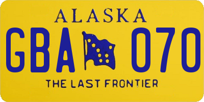 AK license plate GBA070