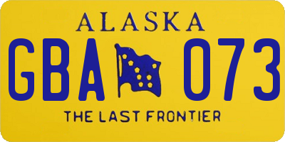 AK license plate GBA073