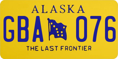 AK license plate GBA076