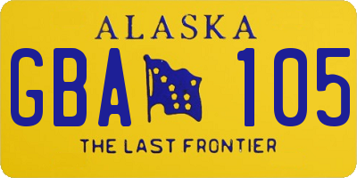AK license plate GBA105