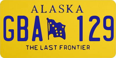 AK license plate GBA129