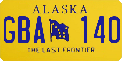 AK license plate GBA140