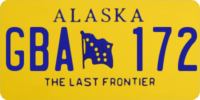 AK license plate GBA172