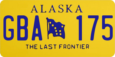 AK license plate GBA175
