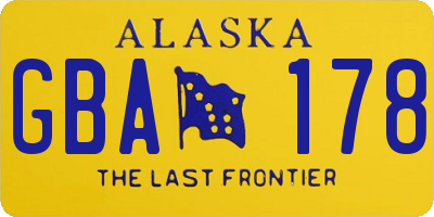 AK license plate GBA178