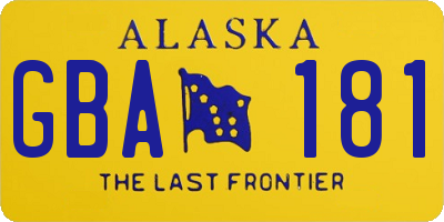 AK license plate GBA181