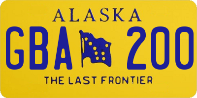 AK license plate GBA200