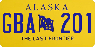 AK license plate GBA201