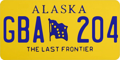 AK license plate GBA204