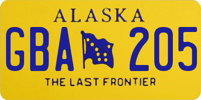 AK license plate GBA205