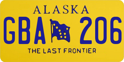 AK license plate GBA206