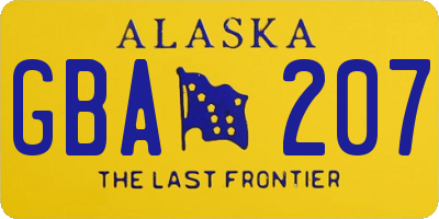 AK license plate GBA207