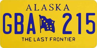 AK license plate GBA215