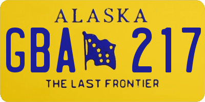 AK license plate GBA217