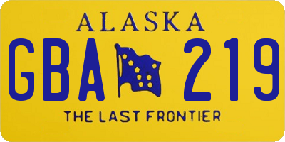 AK license plate GBA219