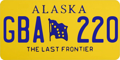 AK license plate GBA220