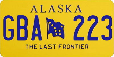AK license plate GBA223