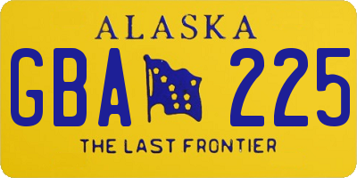AK license plate GBA225
