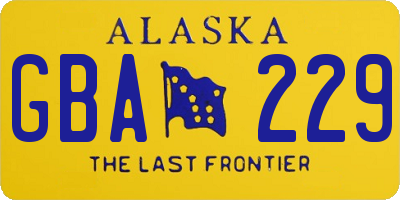 AK license plate GBA229