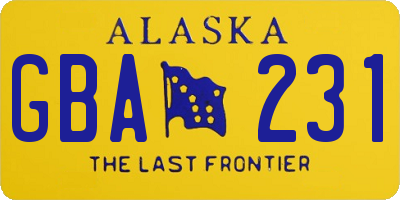 AK license plate GBA231