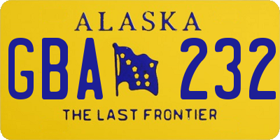 AK license plate GBA232