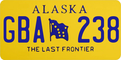 AK license plate GBA238