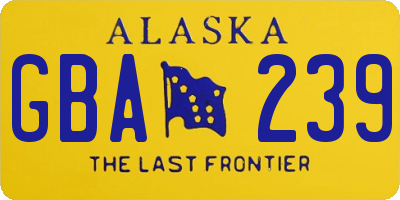 AK license plate GBA239