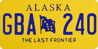 AK license plate GBA240
