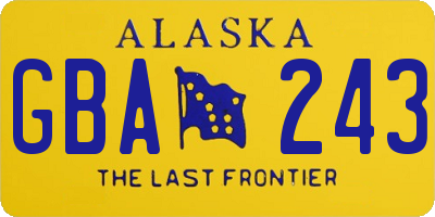 AK license plate GBA243