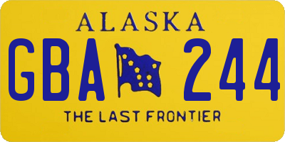 AK license plate GBA244