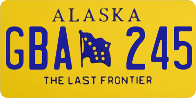 AK license plate GBA245