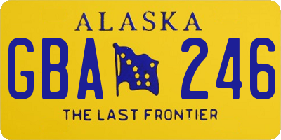 AK license plate GBA246