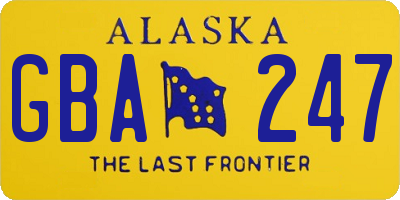 AK license plate GBA247