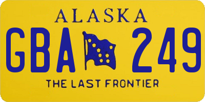 AK license plate GBA249