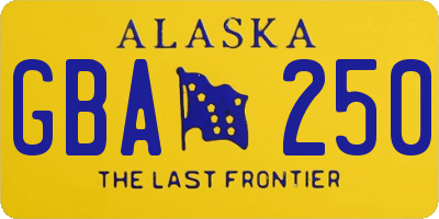 AK license plate GBA250