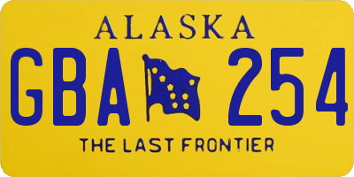AK license plate GBA254