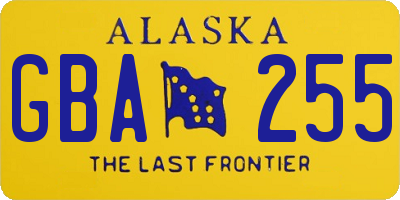 AK license plate GBA255